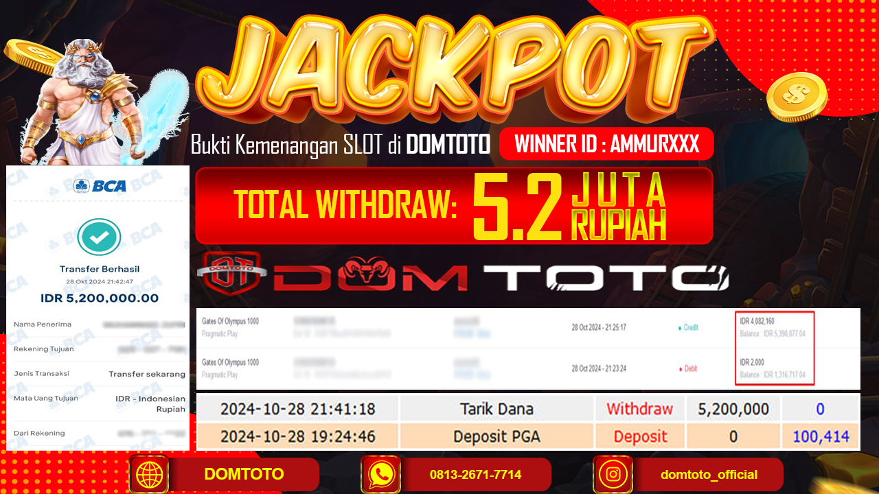JACKPOT GATES OF OLYMPUS 28 OKTOBER 2024